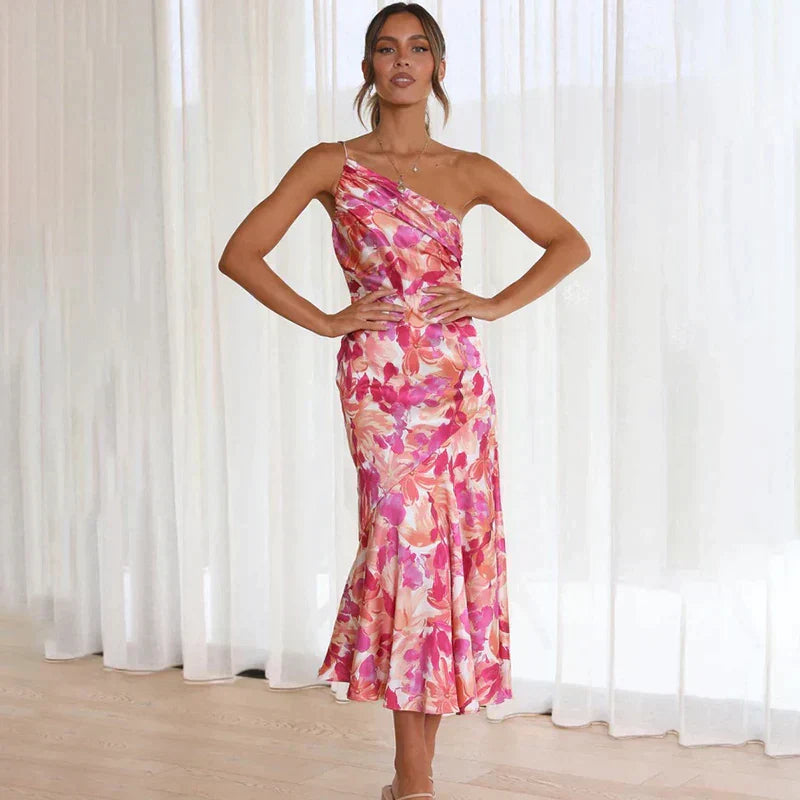 Elva™ | Floral One Shoulder Dress (Almost Sold Out)