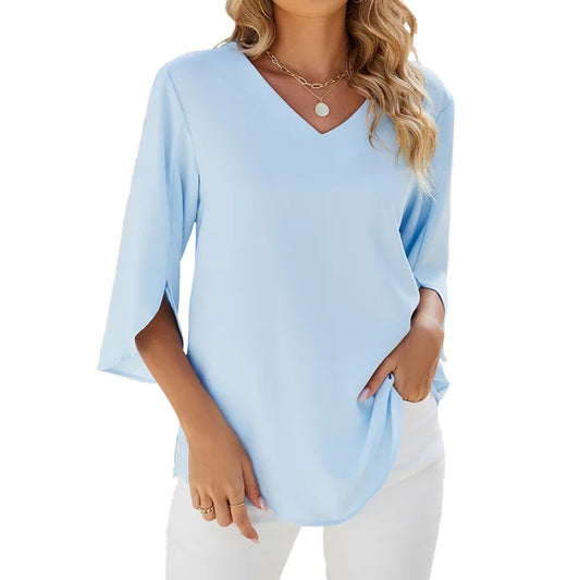 Carina™ | Elegant V-Neck Blouse (Almost Sold Out)