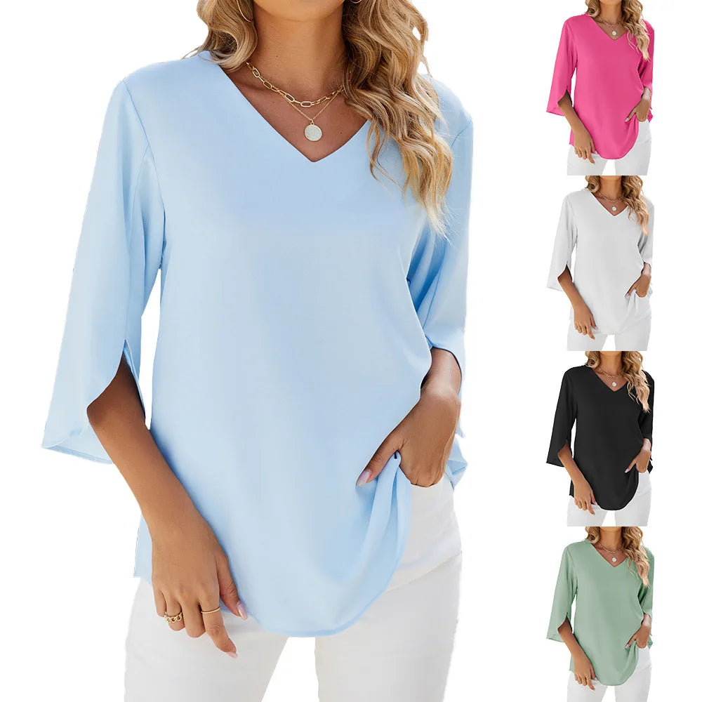 Carina™ | Elegant V-Neck Blouse (Almost Sold Out)