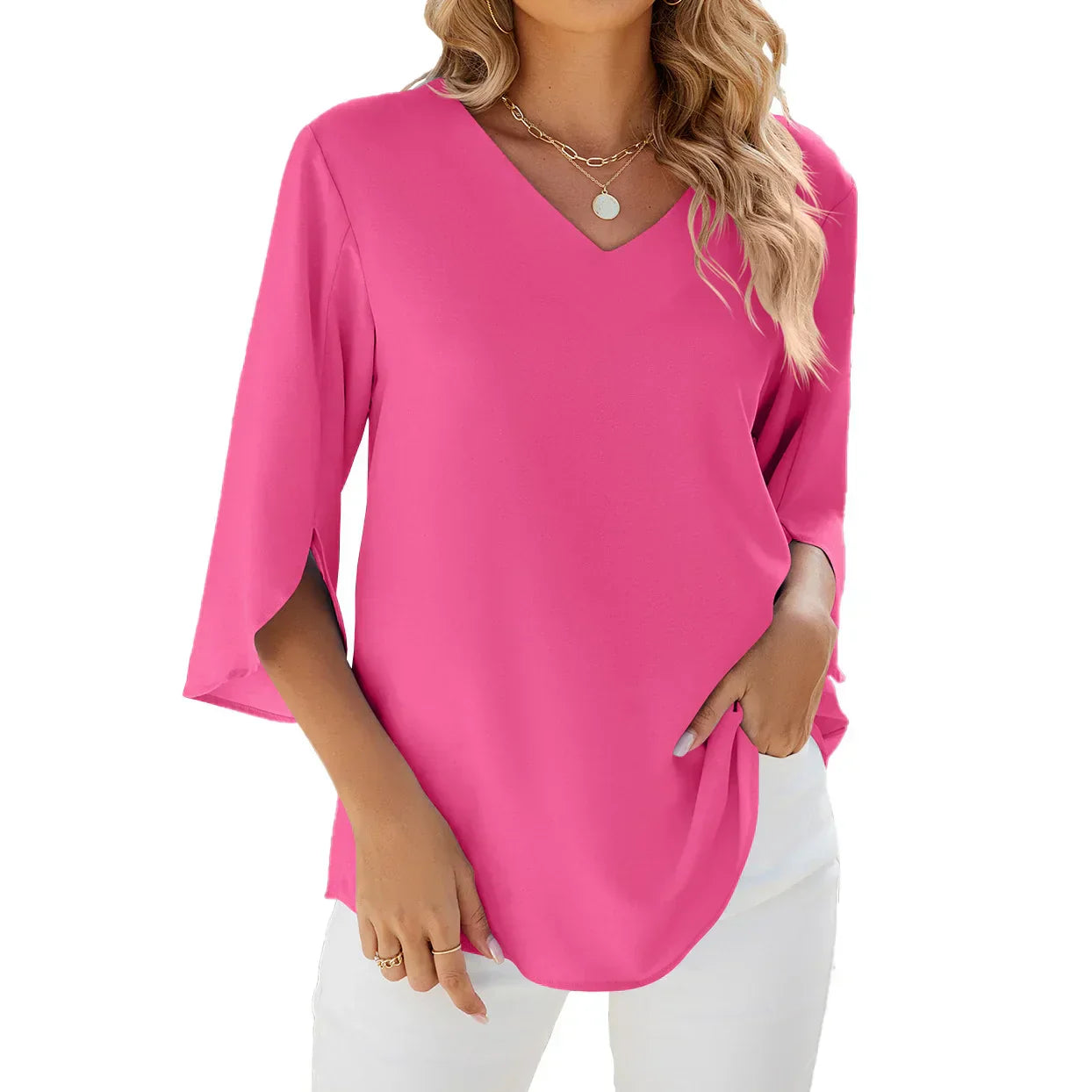 Carina™ | Elegant V-Neck Blouse (Almost Sold Out)